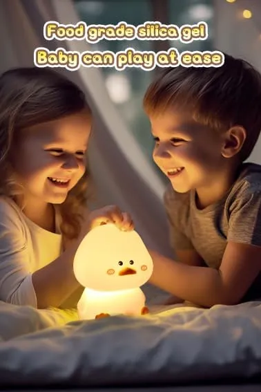 LOHAS Cute Night Light for Kids, Kawaii Duck Night Light, Cute Stuff Tap for Fun, 7 Colors Table Lamp with Remote Control, USB Rechargeable, Room Decor, Ideal Gifts for Children, Girls, Teen
