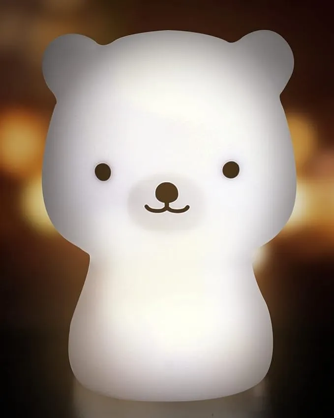 SomeShine Kids Night Light - Rechargeable Bear Nursery NightLight with Auto-Off Timer, Safe and Durable Kawaii Lamp and Glowing Companion for Baby Feeding, Diaper Changing and Midnight Bathroom Trips
