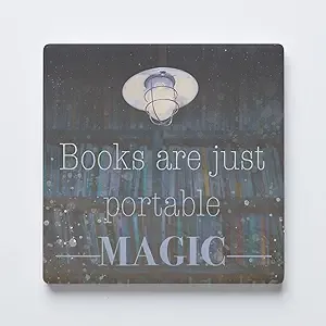 Book-Lover Coasters with Inspiring Quotes: