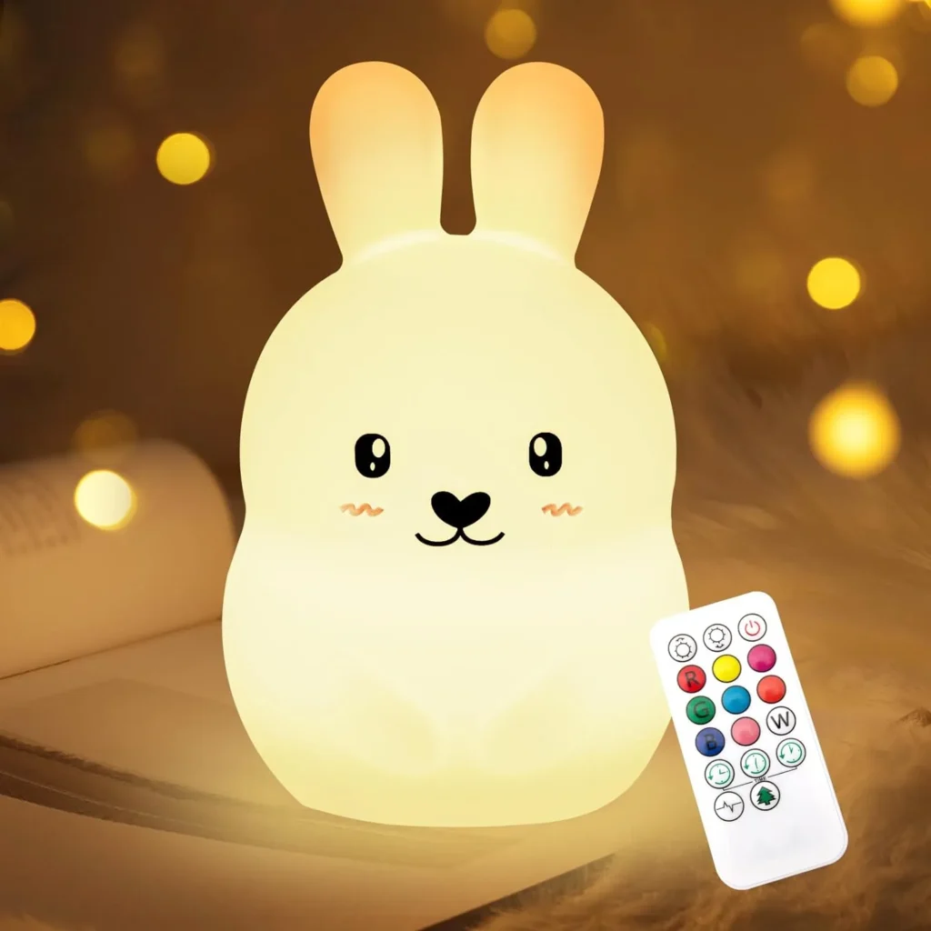 Nice Dream Bunny Night Light for Kids, 8 Color Changing Baby Night Light with Remote＆Timer, Rechargeable Animal Toddler Night Lamp for Boys Girls Nursery...
