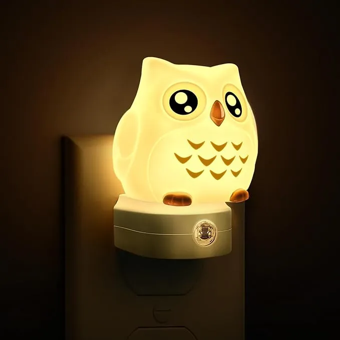 LOHAS Owl Night Light for Kids, 3D Owl Night Light Plug in Wall, Dusk to Dawn Sensor, 8-Color Changing+Soft White 3000K, 3 Lighting Modes, Nursery Night Light, Children, Room Decor
