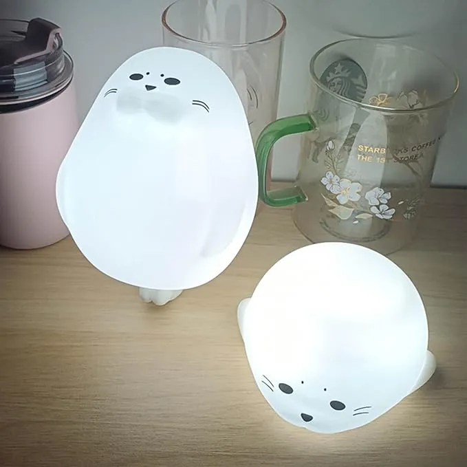 Seals Silicone Night Light, Eye Protection Bedside Lamp, Double Color LED Squishy Seal Lamp, Cute Nightlight Nursery Lamp, Rechargeable Bedside Lamp,...
