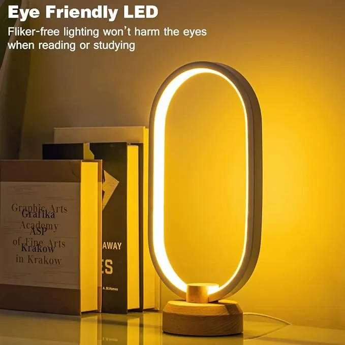 Futuristic Wooden Ring Desk Lamp
