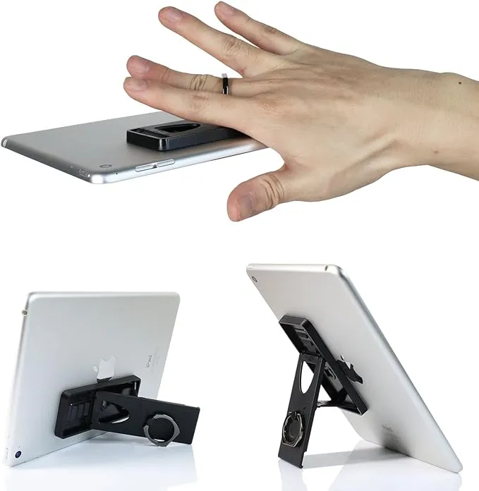 The Ring sticks to any Kindle or iPad and makes it easier to hold while reading for a while