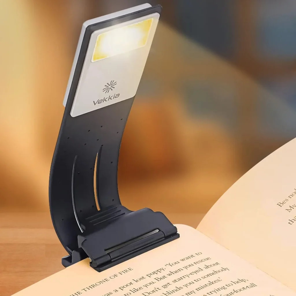 Vekkia Bookmark Book Light, Clip on Reading Lights for Books in Bed, Infinite Brightness Levels, Soft Light Easy for Eyes, Built-in USB Cable Easy Charge....
