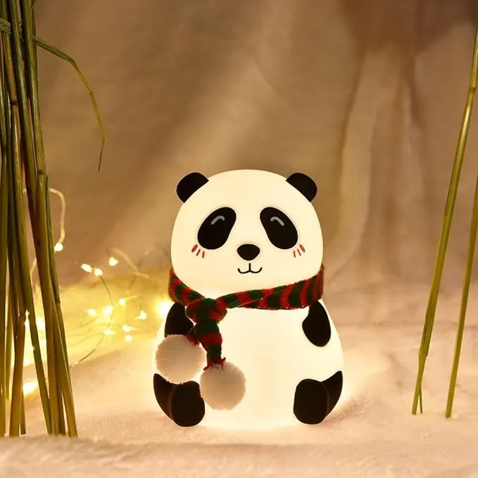 CONSOMNIO Panda Night Light for Kids, Panda Gifts for Teen Girls Boys Women, Silicone LED Nightlight Lamp Cute Stuff Kawaii Aesthetic Room Decor
