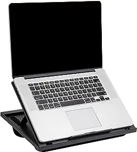 Mind Reader LTADJUST-BLK Adjustable Portable 8 Position Lap Top Desk with Built in Cushions, Black
