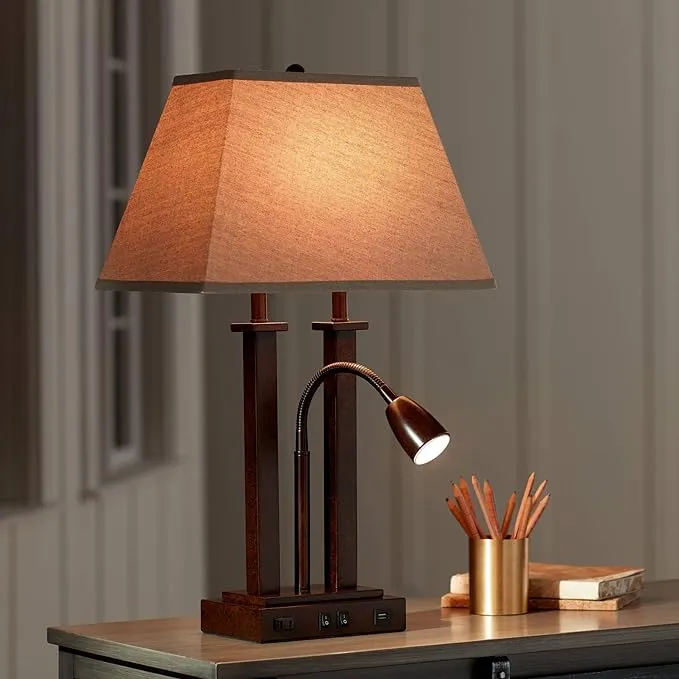 Modern Bedside Lamp with Flexible Gooseneck LED light