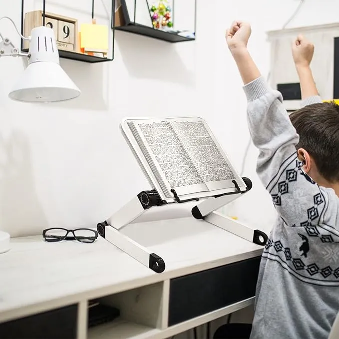 Adjustable Over-Bed Reading Table Book Holder is sturdy yet lightweight