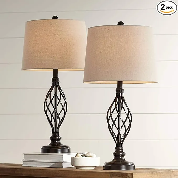 Wrought Iron rustic bedside lamp