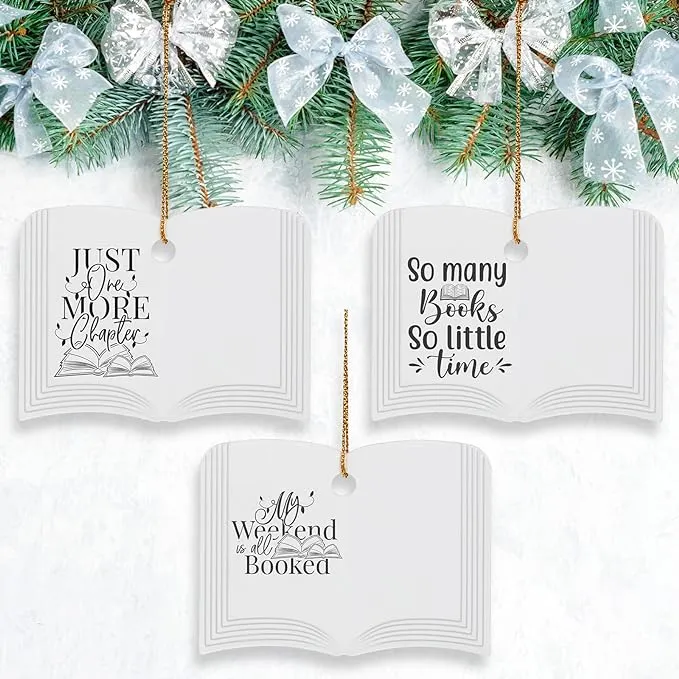 Book-themed hanging ornament: