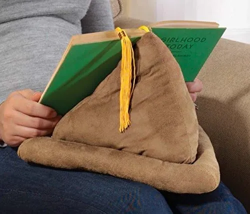 Small and Handy Triangular pillow book and tablet holder with a tussle bookmark 