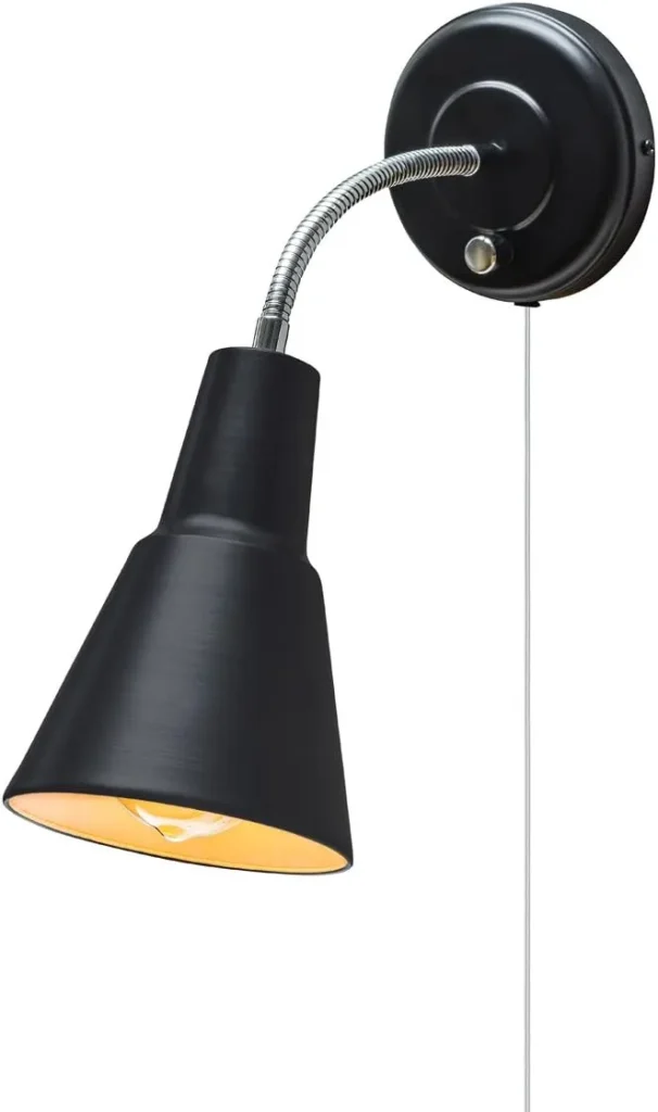 Globe Electric 65312 Ramezay Gooseneck Sconce, Matte Black, Bulb Not Included
