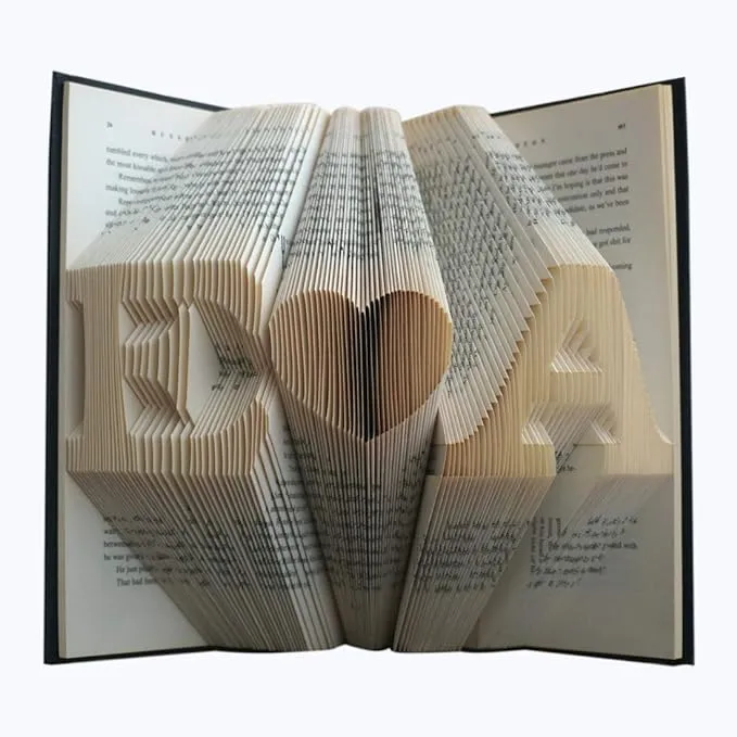 Personalized White Paper Folded Book art 