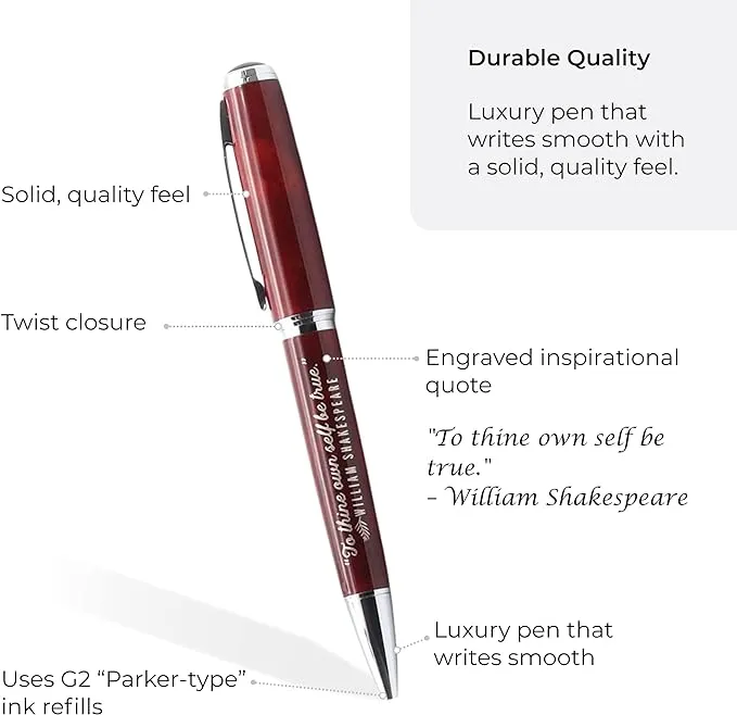 Shakespeare Engraved Inspirational Quote Pen: