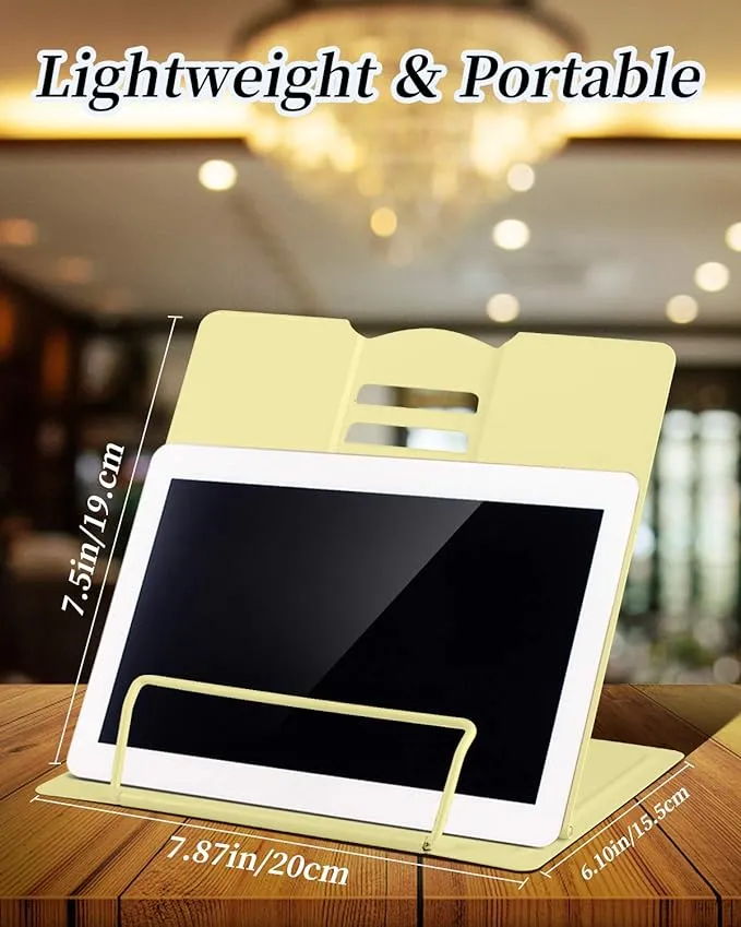2. Yellow Adjustable Angle Foldable Portable Reading Book Stand
