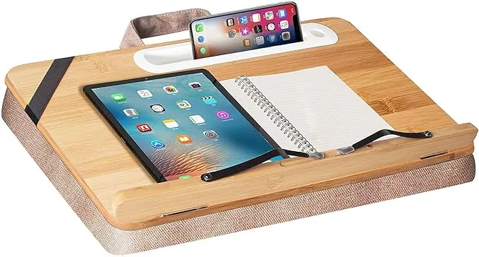 Bamboo Wood Lap Reading Holder with Page Paper Clips