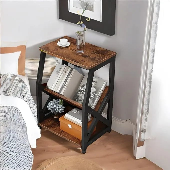 Side Table With Bookrack: 